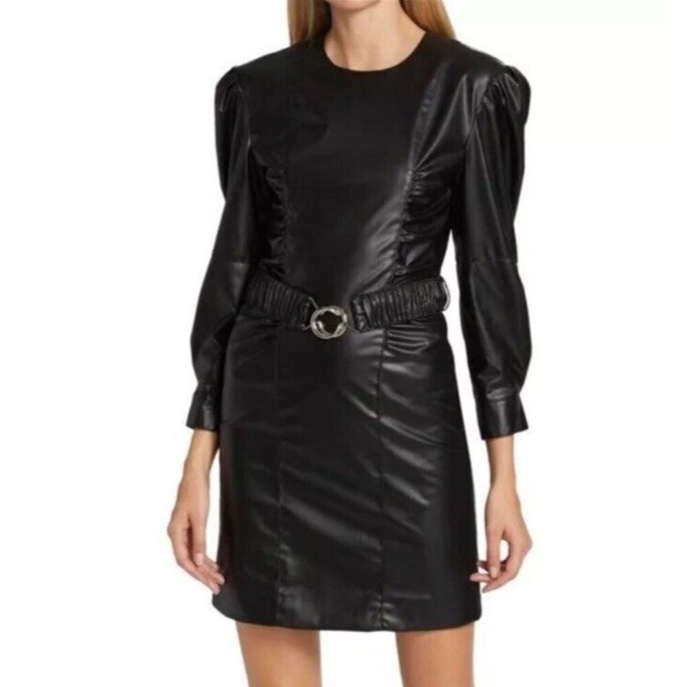 Derek Lam Black Vegan Leather Dress